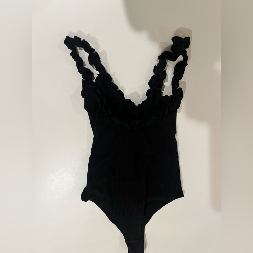 Reformation The Flute Ruffle Bodysuit